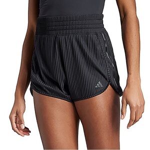 Adidas Women's Pacer All Gym Rib High Rise Shorts 3 In Size Medium